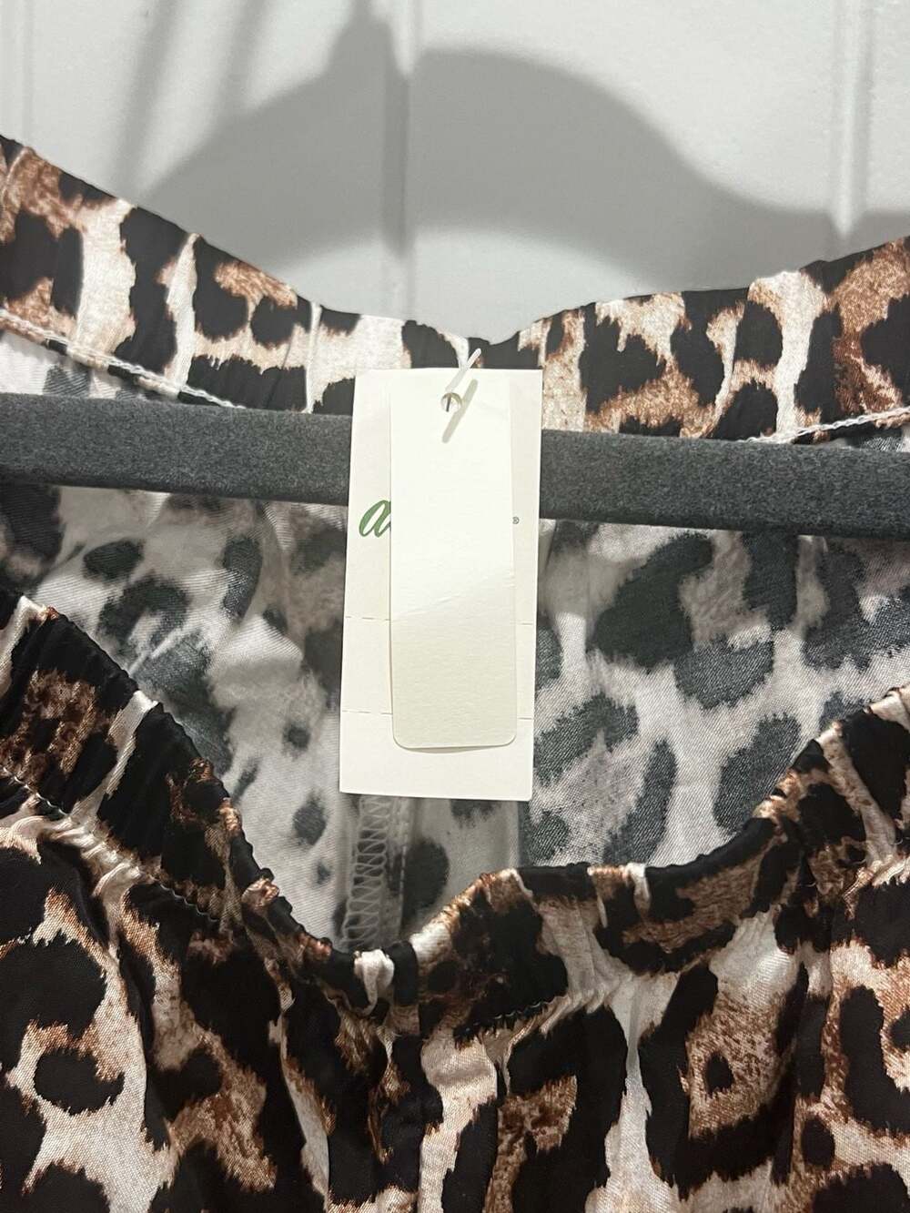 Aerie Off-Duty Satin Leopard Print Piping Pajama Trouser Pants - Picture 6 of 9